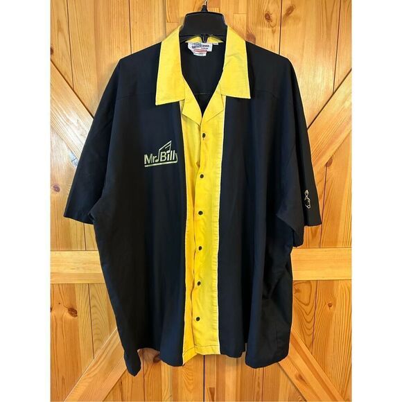 Vintage Cruisin USA Two Tone Black Yellow Mr Billy. Bowling Shirt 5XL (0732) - Picture 1 of 6